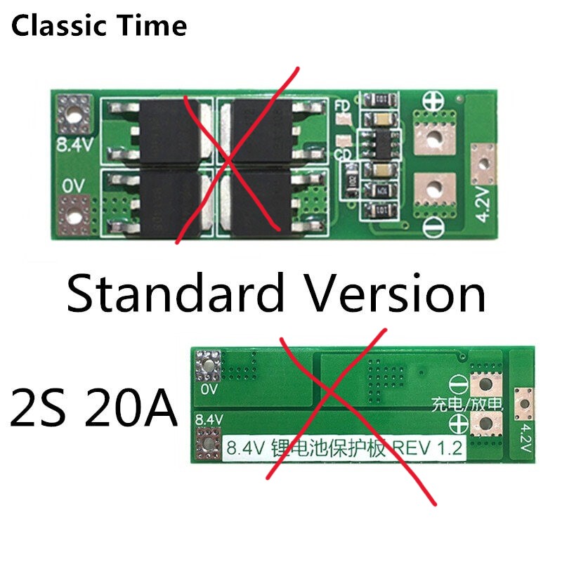 Picture of 2S 20A 7.4V 8.4V 18650 Li-ion Lithium protection board/BMS board Balanced(Green)