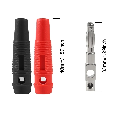 Picture of Banana Plug Male 4mm connector - 1 Pair Black and Red(Black)