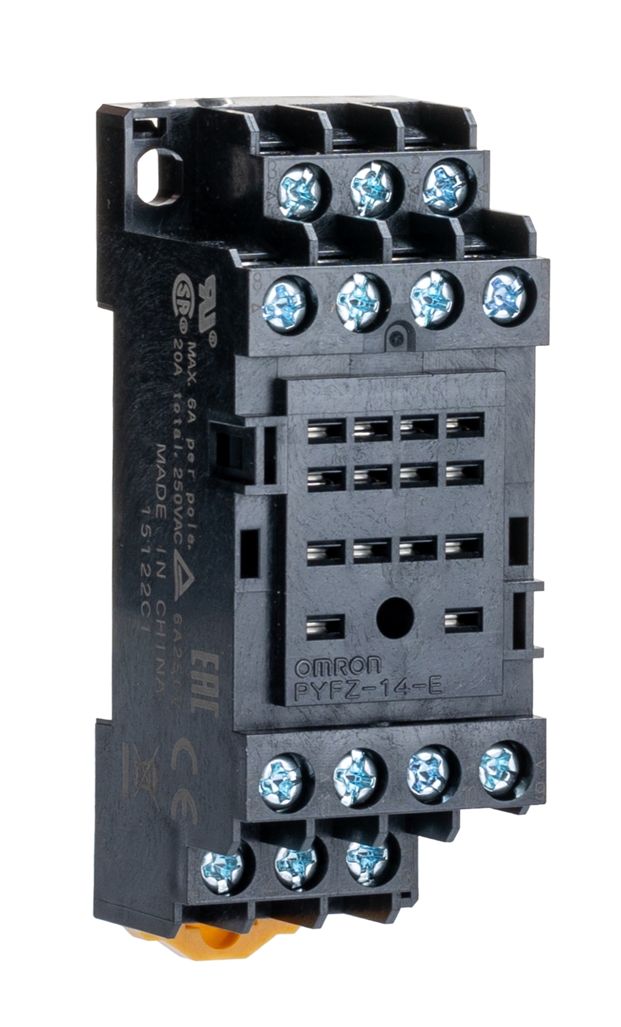 Picture of Omron PYF14A 14-Pin Relay Socket for DIN Rail and Surface Mounting(Black)
