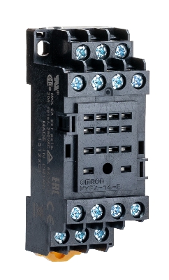 Picture of Omron PYF14A 14-Pin Relay Socket for DIN Rail and Surface Mounting(Black)