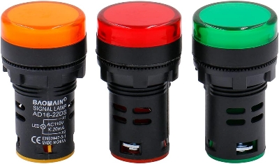 Picture of Industrial Indicator Light JiGoIndia with 22mm Mounting Hole – LED, Waterproof, Signal, Pilot Lamp for Machinery and Control Panels