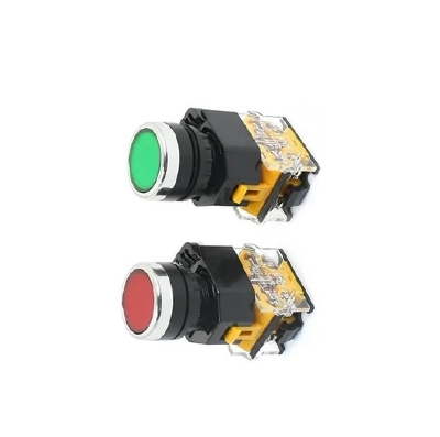 Picture of LA38 Industrial Push Switch with 22mm Mounting Hole- Red and Green| 24v 48v Dc 110v 220v 380v 660v AC(Red, Green)