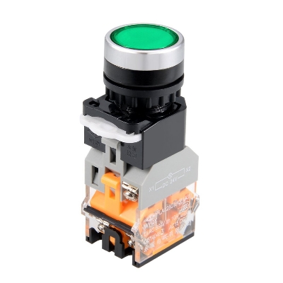 Picture of LA38 Industrial Push Switch with 22mm Mounting Hole- Red and Green| 24v 48v Dc 110v 220v 380v 660v AC(Red, Green)