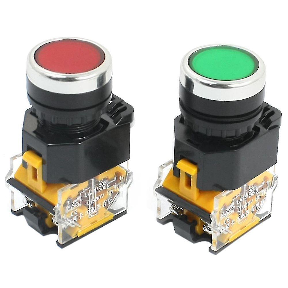 Picture of LA38 Industrial Push Switch with 22mm Mounting Hole- Red and Green| 24v 48v Dc 110v 220v 380v 660v AC(Red, Green)