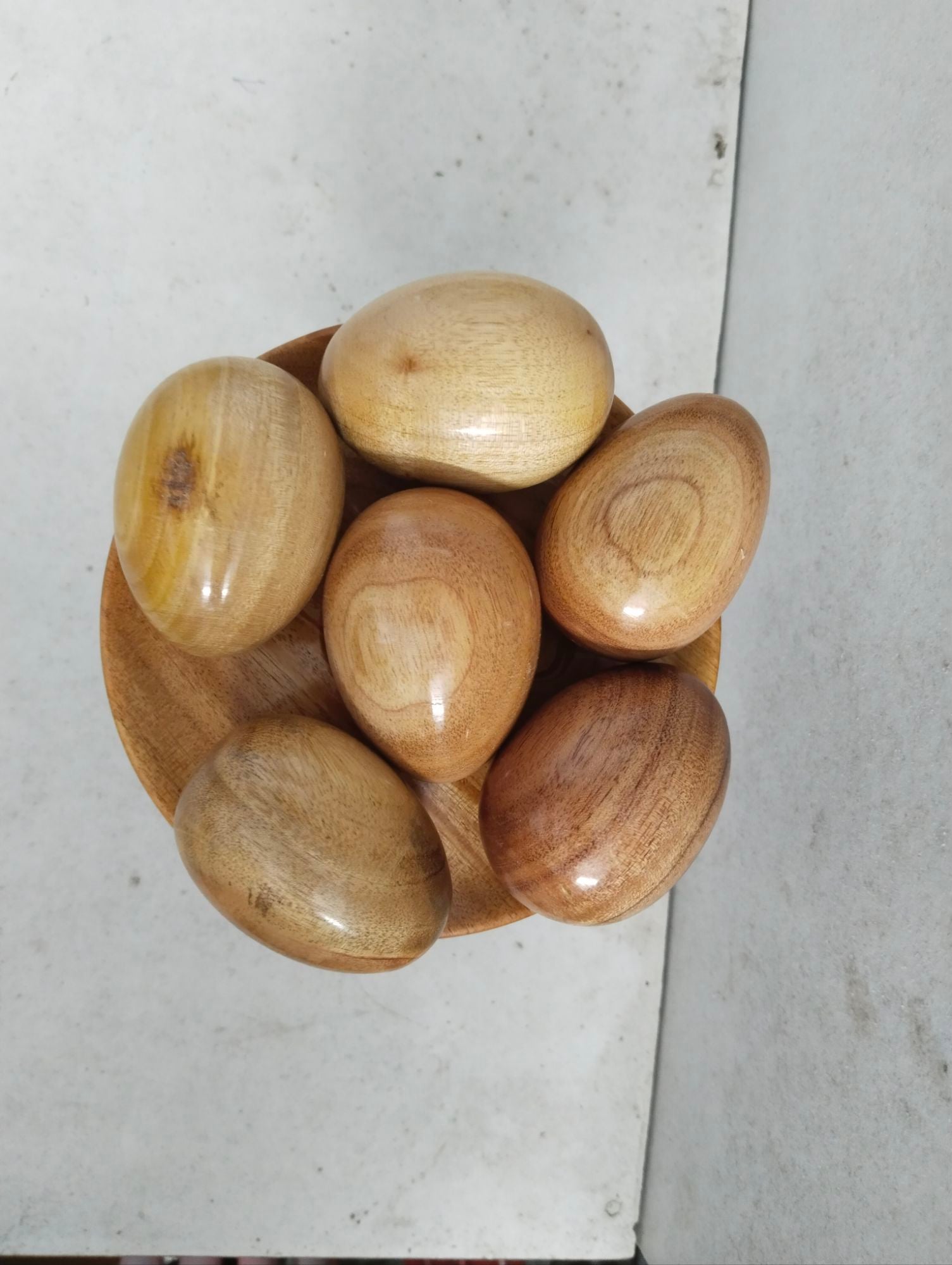 Picture of Wooden baby toys egg set with stand ( 6 pieces egg ) - Multicolor