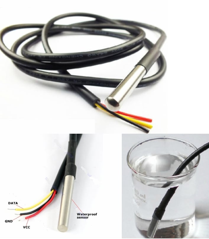 Picture of Waterproof DS18B20 Digital temperature sensor(Black)