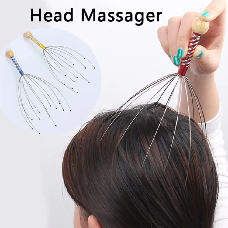 Picture of Metal Manual Octopus Head Massager Scalp Massage Tool Claws Scalp Stress Relaxation