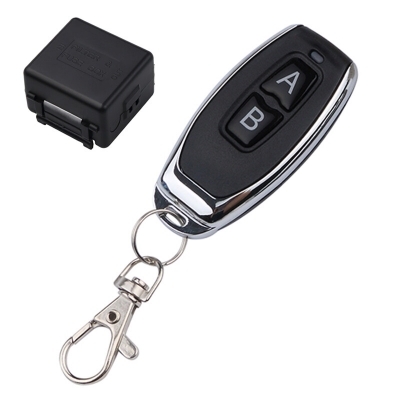 Picture of 433 MHz Wireless Remote Control Switch | 12V DC 2-Channel Relay Receiver Module & On/Off Remote(Black)