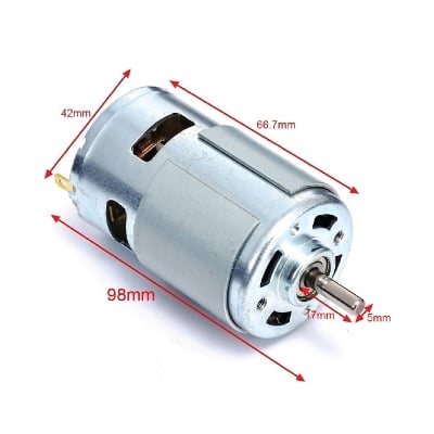 Picture of 775 12V DC Motor 21,000 RPM Brushed Electric Motor with Double Bearing(Grey)