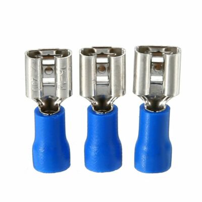 Picture of Electrical Crimp Spade Terminal – Blue Insulated Female Connector, 16-14 AWG -10PCS(Blue)