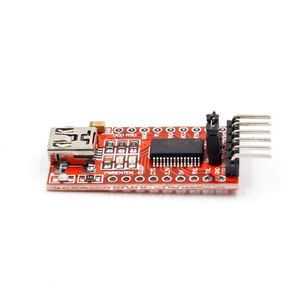 Picture of FT232RL FTDI USB to TTL Serial Adapter Module (3.3V/5.5V)(Red)
