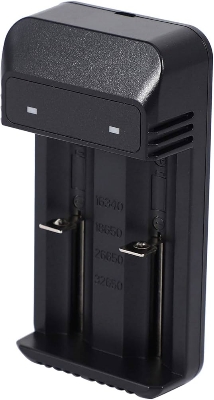 Picture of Extol Dual-Slot Lithium Battery Charger – For CR123A, 16340, 18650 Rechargeable Batteries(Black)