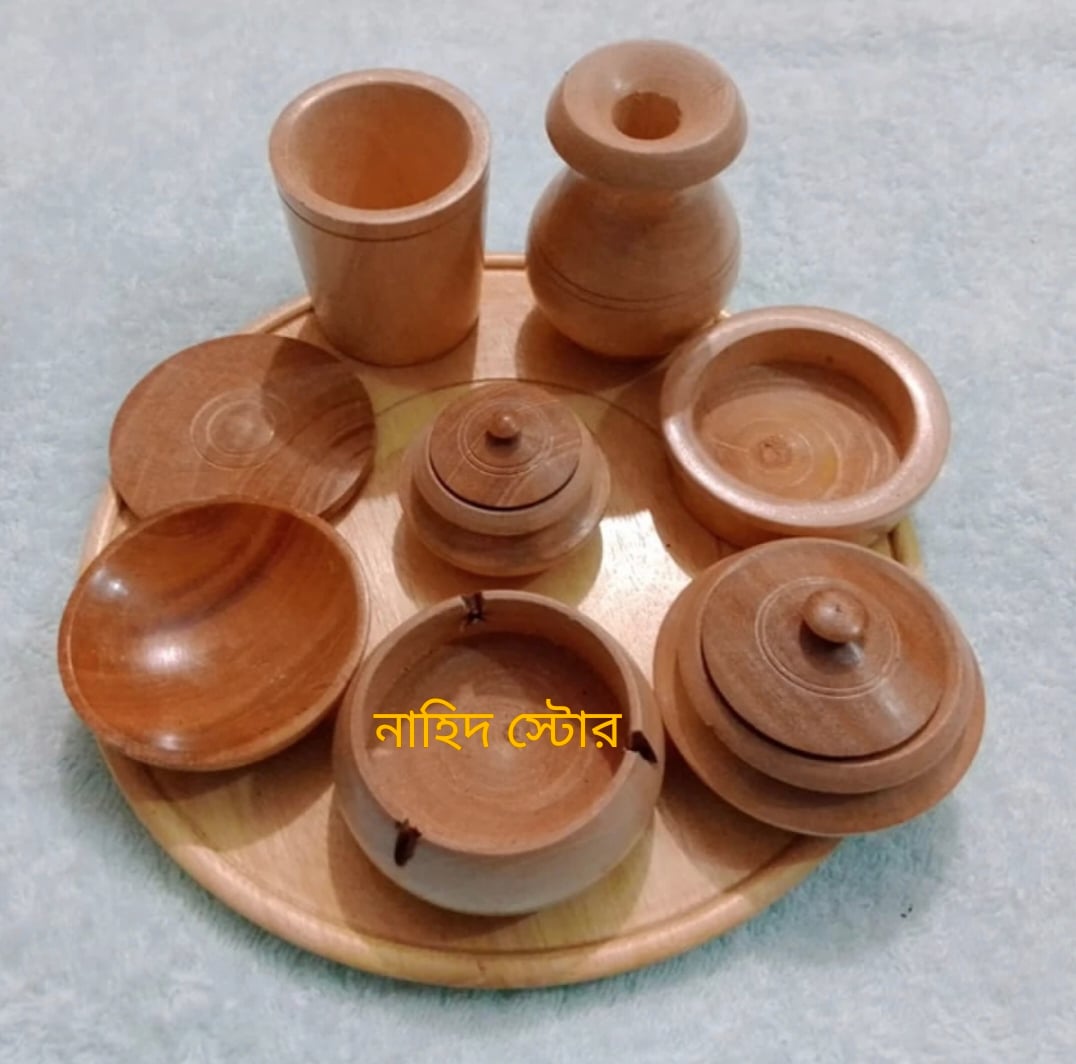 Picture of Small Size  Hari Patil Toy Set, Wooden Kids Toy Set - Baby Set Cooking Pot Set, Kid's Pots and Pans Wooden Toys - Multicolor