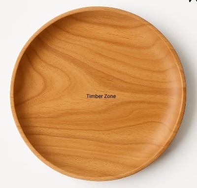 Picture of Traditional Natural  Mehguni  Wooden Made Serving plate  For Dry Snacks Only Kitchen Accessories Uses ( 12 inch ) - Multicolor