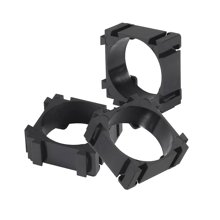 Picture of 18650 Lithium Battery Holder Plastic Battery Pack Bracket with Stitched Card Slot for DIY Fixed Battery-10PCs(Black)