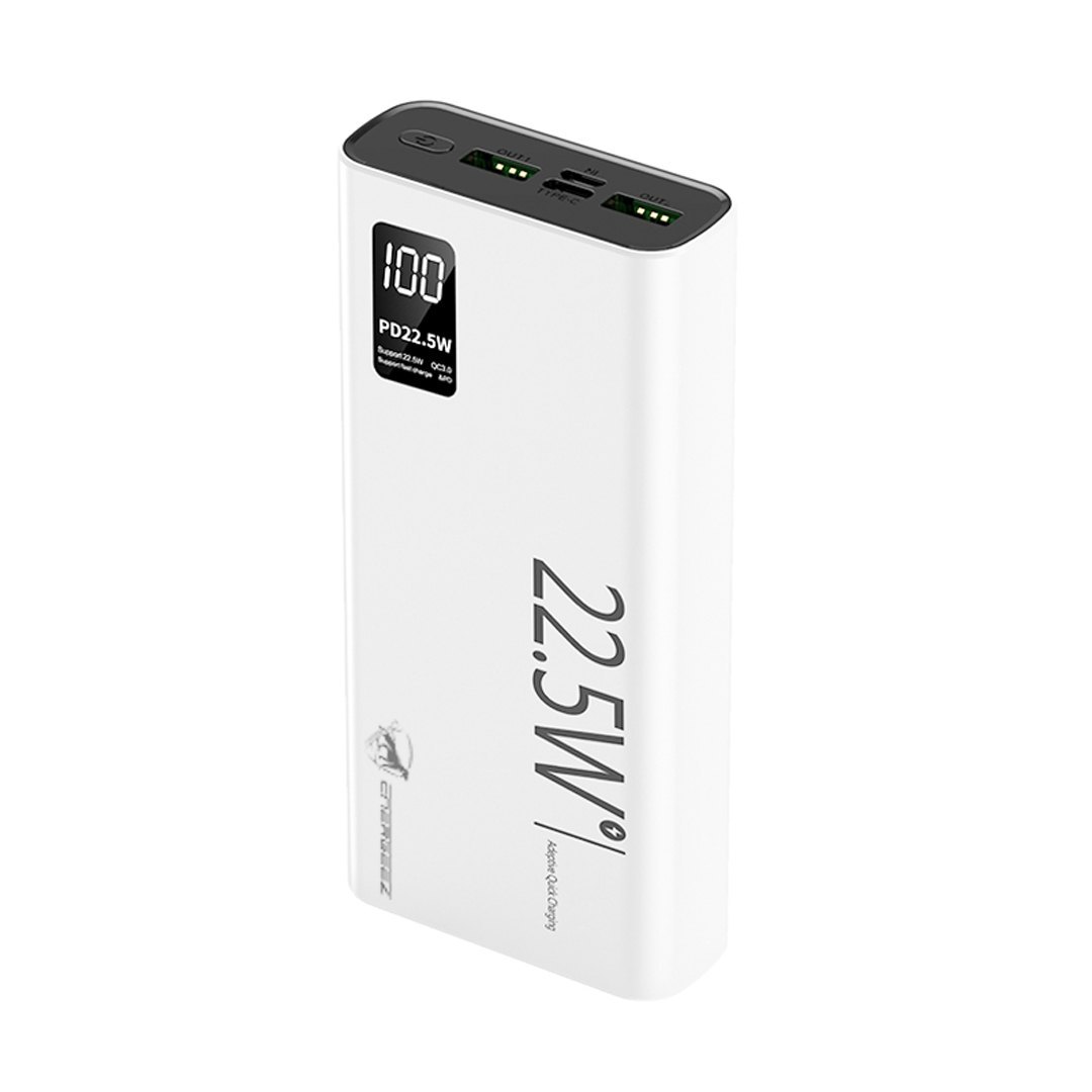 Picture of DIY Power Bank Battery Case with Dual USB-A Outputs, Type-C & Micro USB Input, Fast Charging, 3-Digit Display(White)