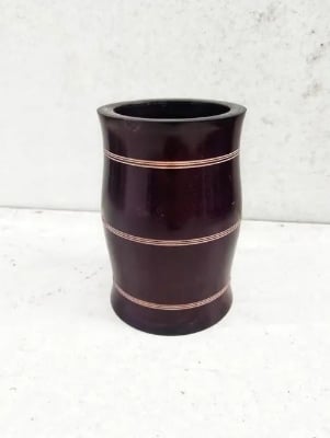 Picture of Eco Friendly mehuguni wood colourful pen ,Brush holder  holder ,office and home - Multicolor