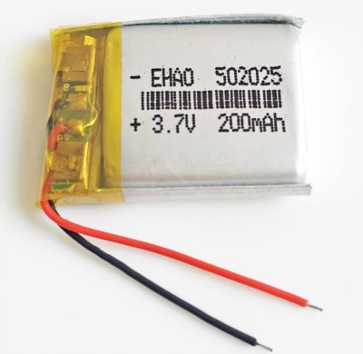 Picture of 3.7V 200mAh Li-Po BatteryLithium Polymer (LiPo) Battery Single Cell Rechargeable Battery for DIY Projects RC Toys and Wearable Devices(Silver)