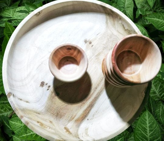 Picture of 1 pcs Hand Made Wooden Sauce Container For Serving Food at Hotel, Restaurants, Office, Home - Multicolor