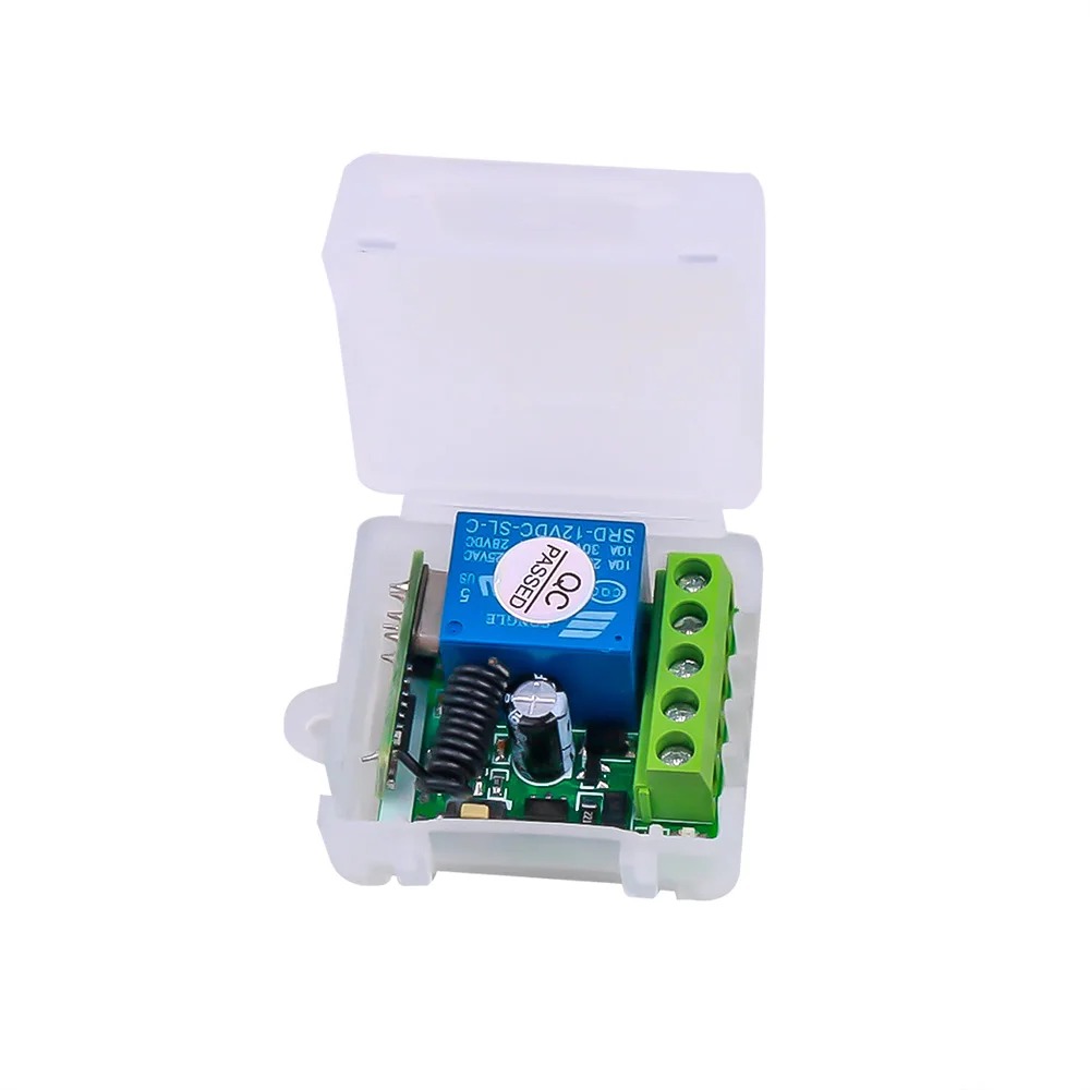 Picture of Dual Remote 433 MHz Wireless Remote Control Switch | 12V DC 1-Channel Relay Receiver Module & On/Off Remote(Black)