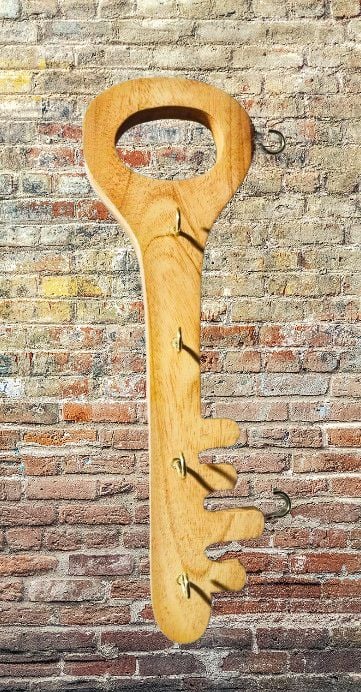 Picture of Wooden Hanging Key Holder  ( Guitar Shape ) - Multicolor