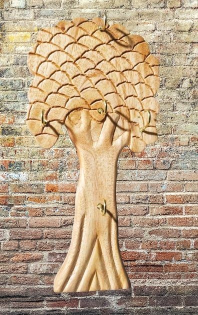Picture of Wooden Hanging Key Holder  ( Guitar Shape ) - Multicolor