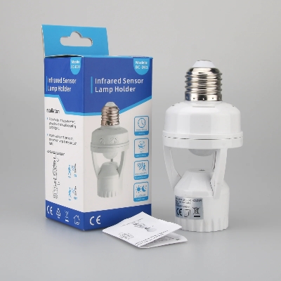 Picture of Smart PIR Motion Sensor LED Lamp Holder E27 – Automatic On/Off Light Bulb Adapter with Adjustable Delay, AC 85–265V(White)
