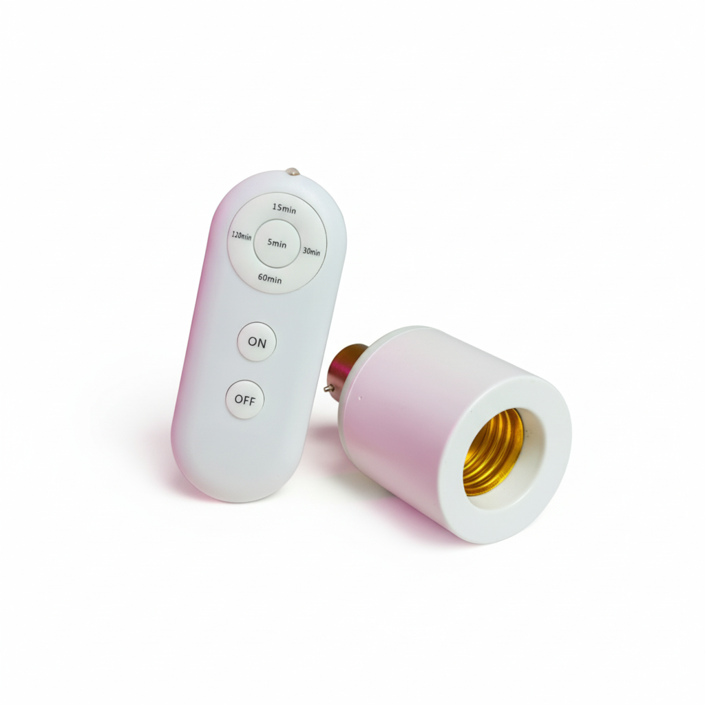 Picture of Wireless B22 to E27 Light Socket Adapter with Remote ON/OFF Control(White)