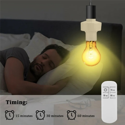 Picture of Wireless B22 to E27 Light Socket Adapter with Remote ON/OFF Control(White)