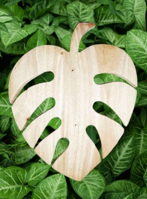 Picture of Leaf style High quality 100%Teak Cutting Board /Wall Decoration Wallmate/Tea Serving Tray - Multicolor
