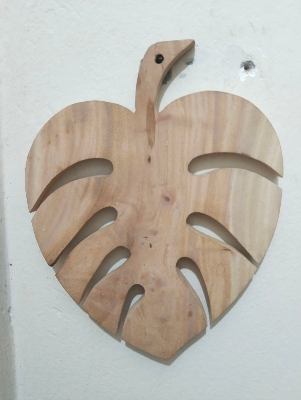 Picture of Leaf style High quality 100%Teak Cutting Board /Wall Decoration Wallmate/Tea Serving Tray - Multicolor
