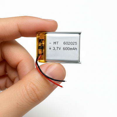 Picture of 3.7V 600mAh MT602025  Rechargeable Li-Po Battery for Wearable, IoT & Mini DIY Electronics(Silver)