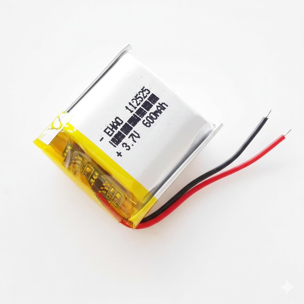 Picture of 3.7V 600mAh MT602025  Rechargeable Li-Po Battery for Wearable, IoT & Mini DIY Electronics(Silver)