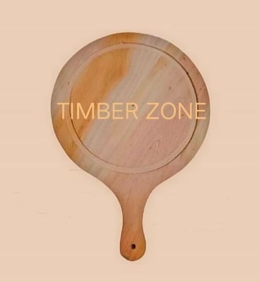 Picture of 9  inches Mahogany Wooden Pizza Board and Cutting Board ( simple  Shaped ) - Multicolor