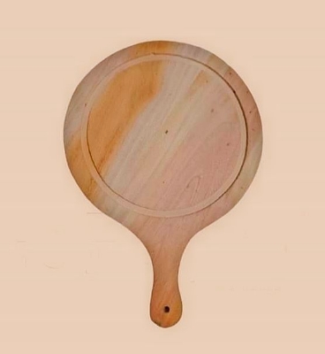 Picture of 9  inches Mahogany Wooden Pizza Board and Cutting Board ( simple  Shaped ) - Multicolor