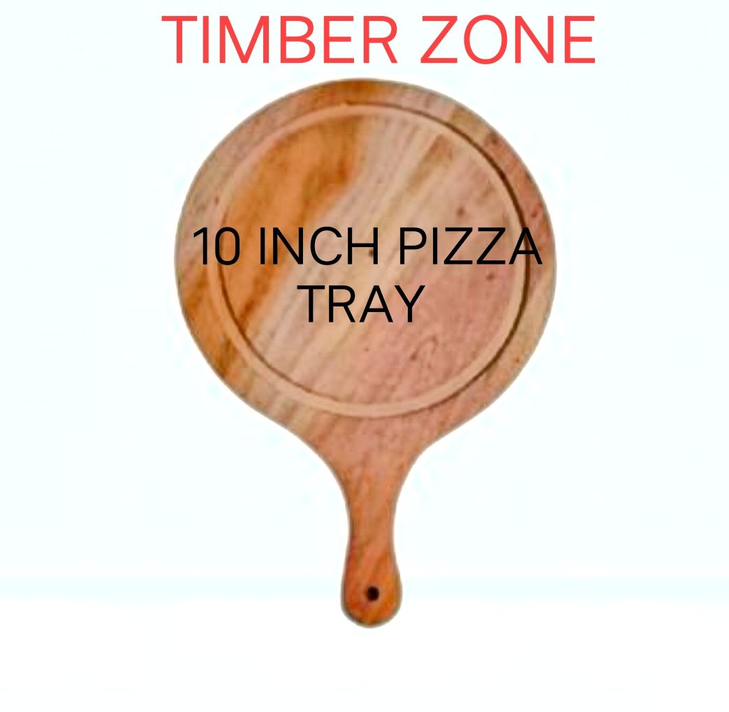 Picture of 10 inches Mahogany Wooden Round Head Pizza Board / Pizza Tray - Multicolor