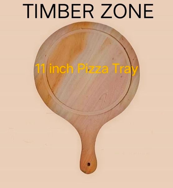 Picture of 11 inches Mahogany Wooden Round Head Pizza Board / Pizza Tray - Multicolor