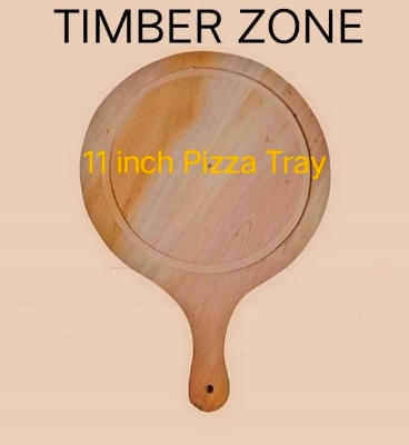 Picture of 11 inches Mahogany Wooden Round Head Pizza Board / Pizza Tray - Multicolor