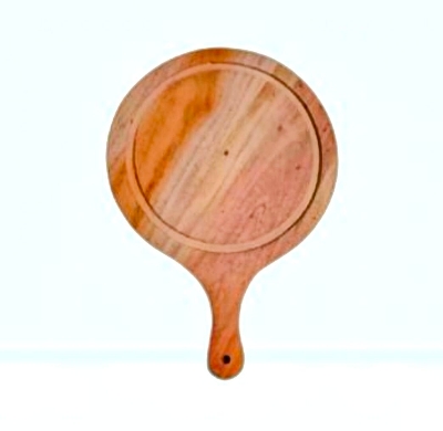Picture of Simple Style Wooden Round Shaped Pizza Tray / Chopping Board ( 9 Inch ) - Multicolor
