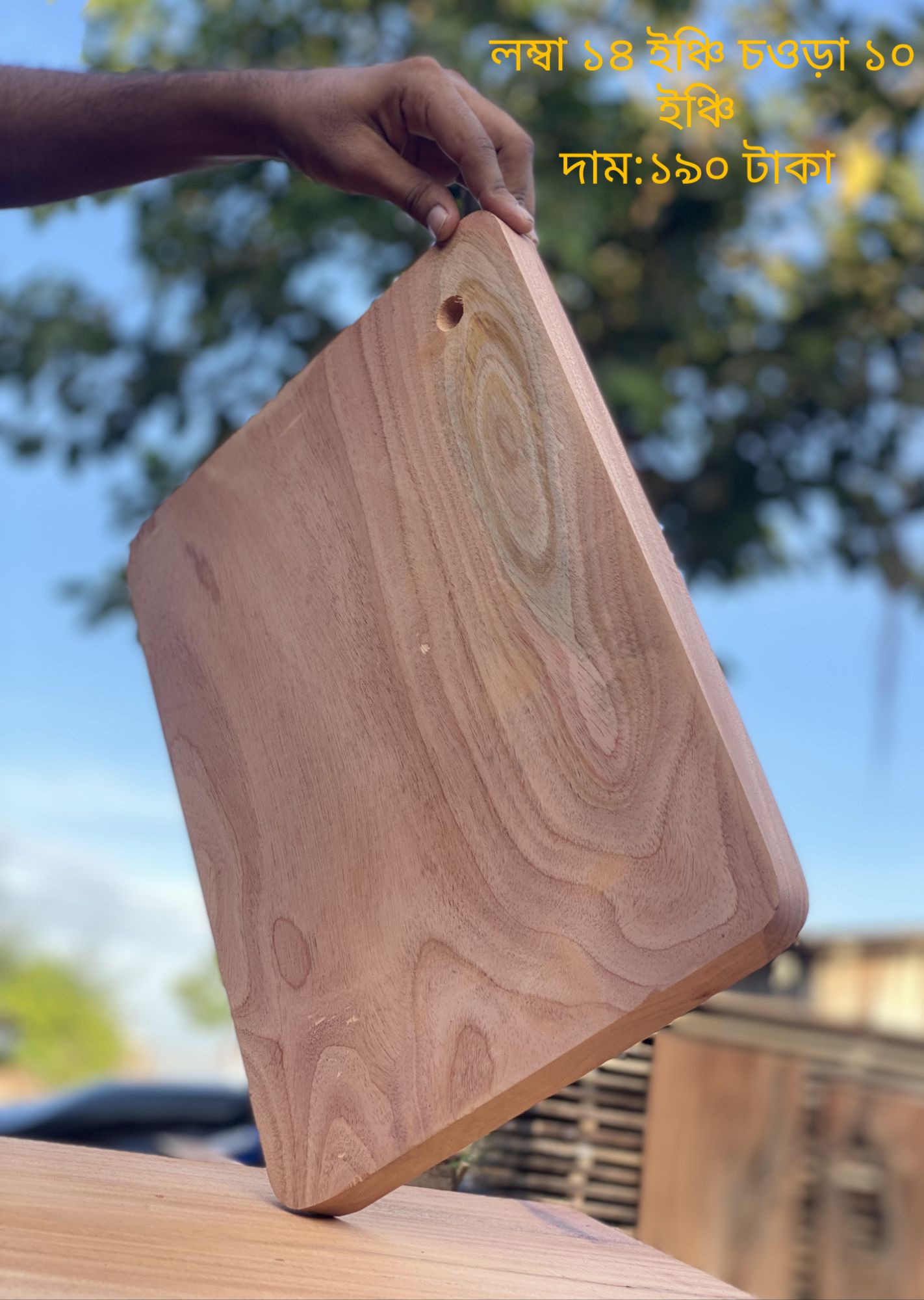 Picture of Simple Style Wodden Chopping Board 1 Pcs ( 14 inch*10 inch  ) - Multicolor