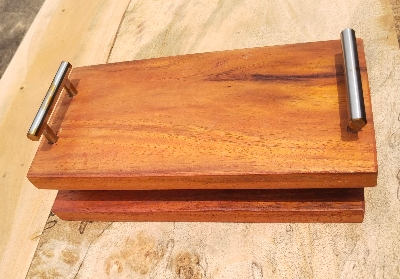 Picture of 12 Inch Long High Quality Wooden Serving Tray with Small Handle 1pcs - Multicolor