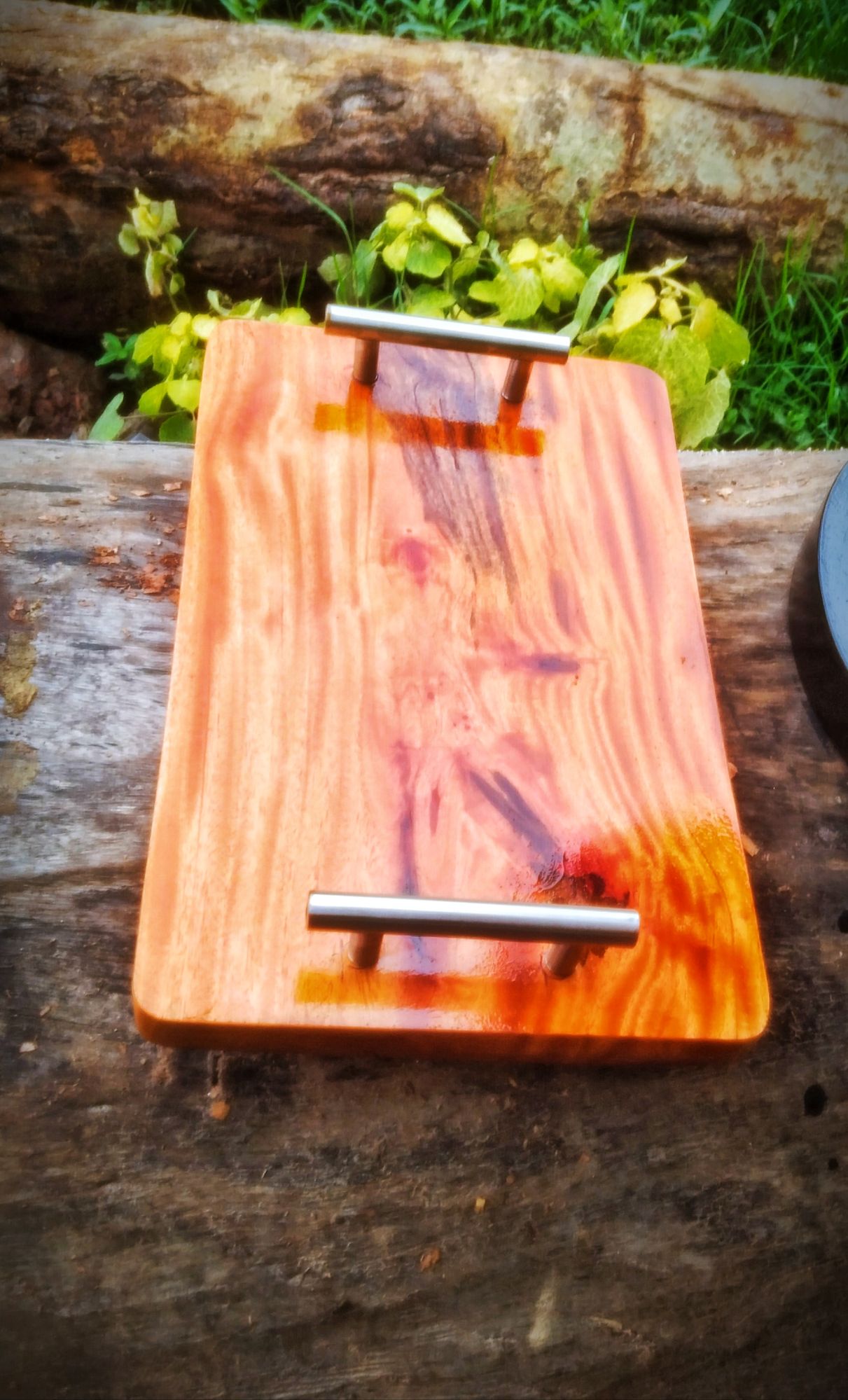 Picture of Mini Size 12 inch long  Serving Tray with  Steel Handle - Multicolor