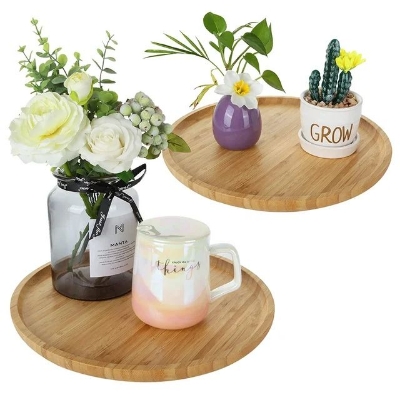 Picture of High Quality Wooden Simple Style Big Size Plate Tray ( 14 Inch ) - Multicolor
