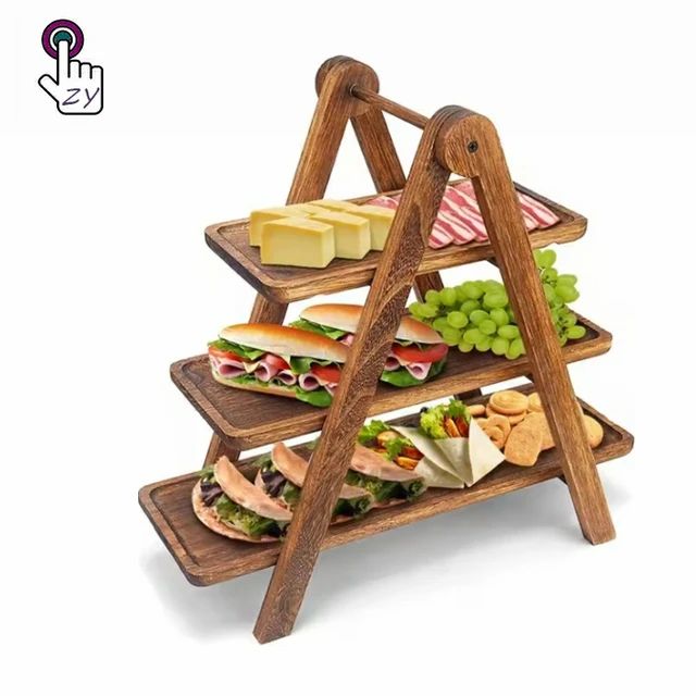 Picture of Kitchen rack KItchen organiser food serving tray 3 step - Multicolor
