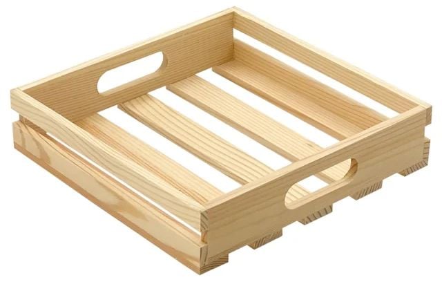 Picture of square Wooden Pallet Crates Unfinished Wood Trays Storage for DIY Crafts - Multicolor