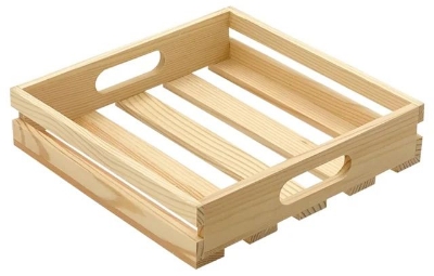 Picture of square Wooden Pallet Crates Unfinished Wood Trays Storage for DIY Crafts - Multicolor