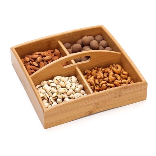 Picture of 2,3,4,5,6 multi compartment reusable small fancy dried fruit snack nuts candy box bulk food storage carrying container organizer - Multicolor