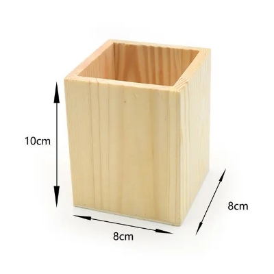 Picture of Pine Pen Holder wooden pen organizer desktop stationery organizer cosmetic brush holder wooden utensil organizer office gift - Multicolor