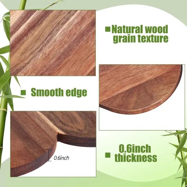 Picture of Customized Heart Shaped Wood Cutting Board Wood Bread Board Cheese Serving Board for Meat - Multicolor