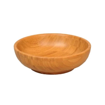 Picture of 7 inch Handmade Durable Children Tableware Natural Eco Friendly wooden Baby Bowl - Multicolor